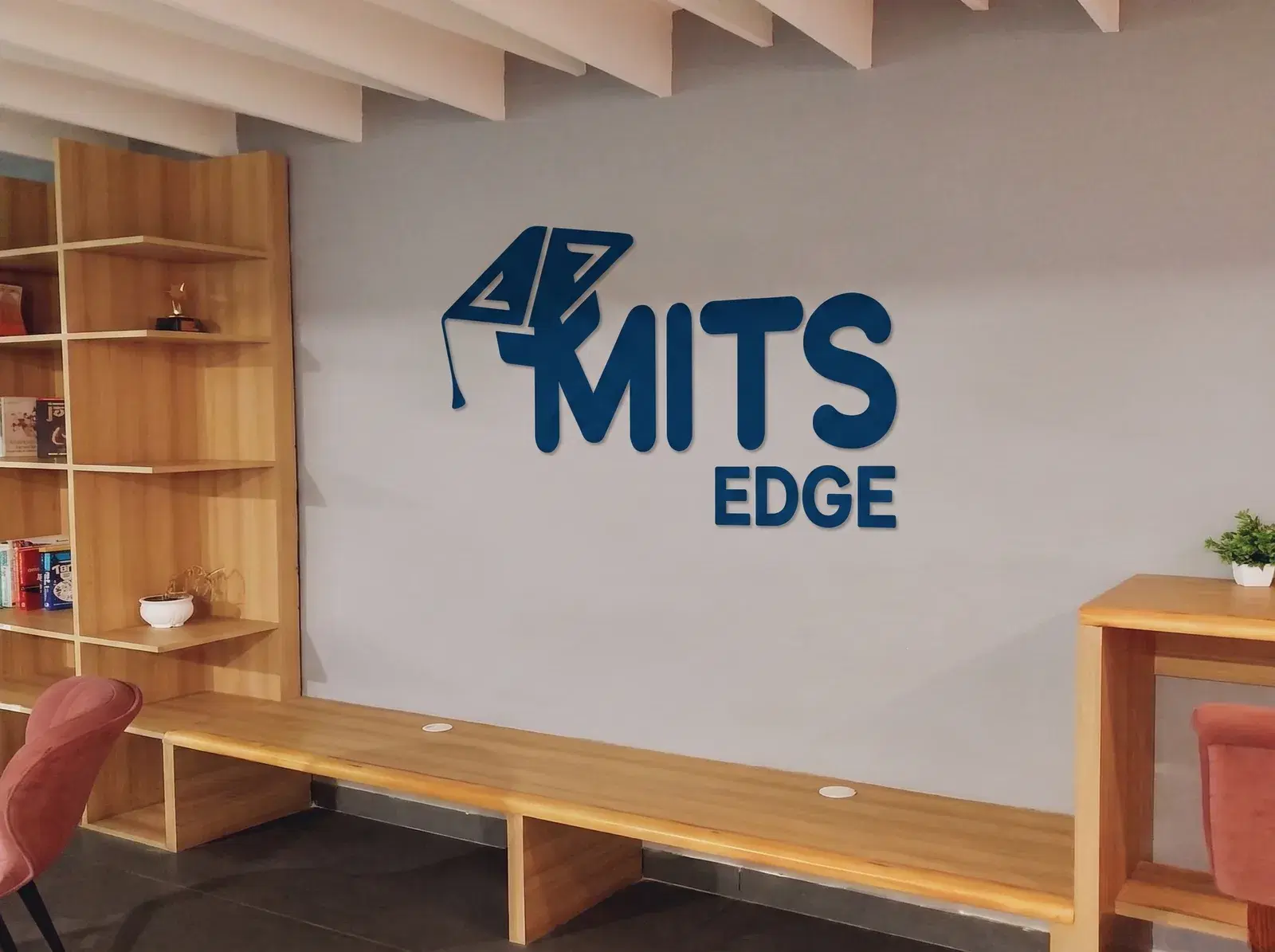 MITS Edge campus branding wall